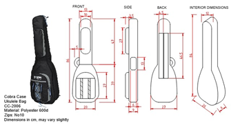 Baritone Ukulele Bag Dimensions 